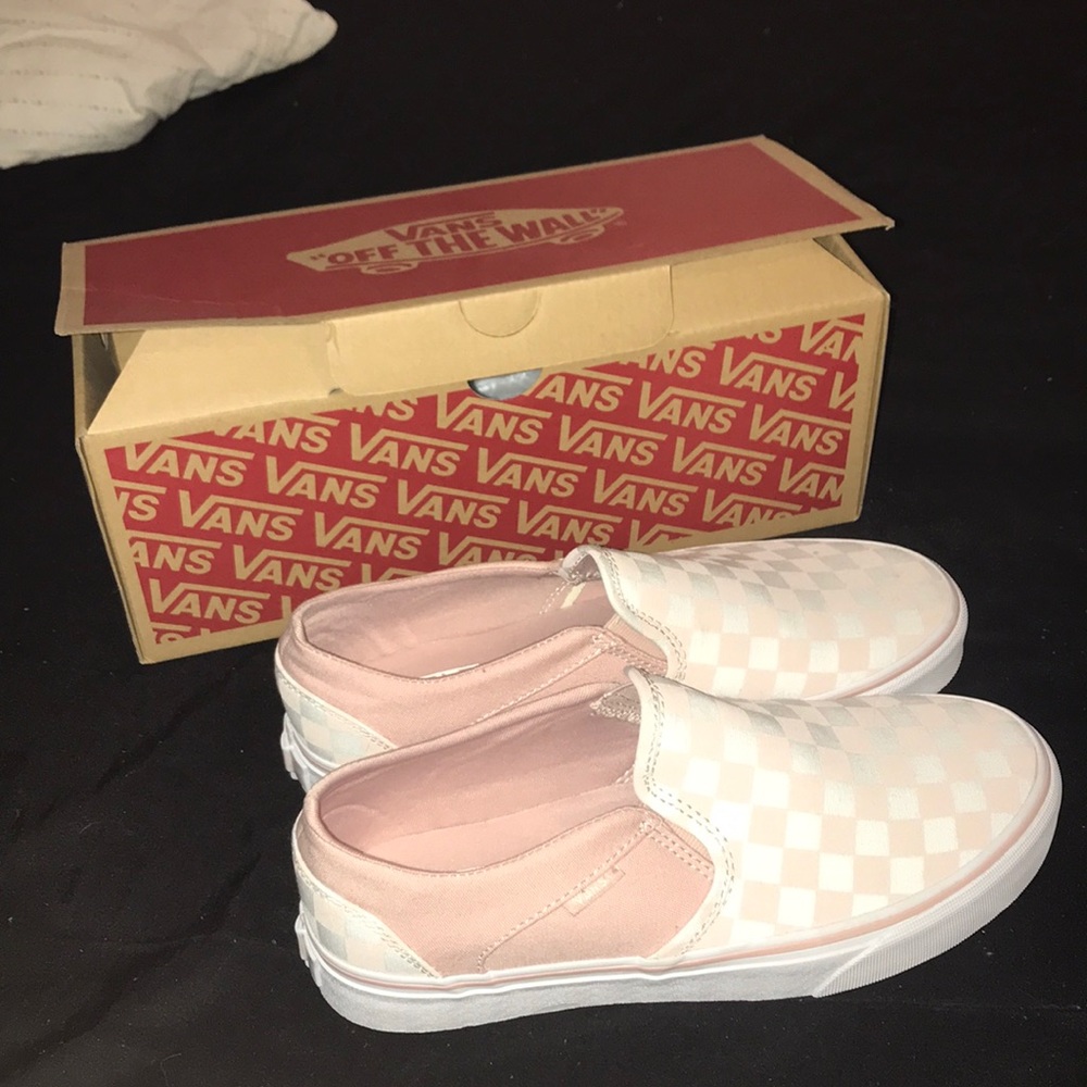 Checkerboard Vans (sepia rose)